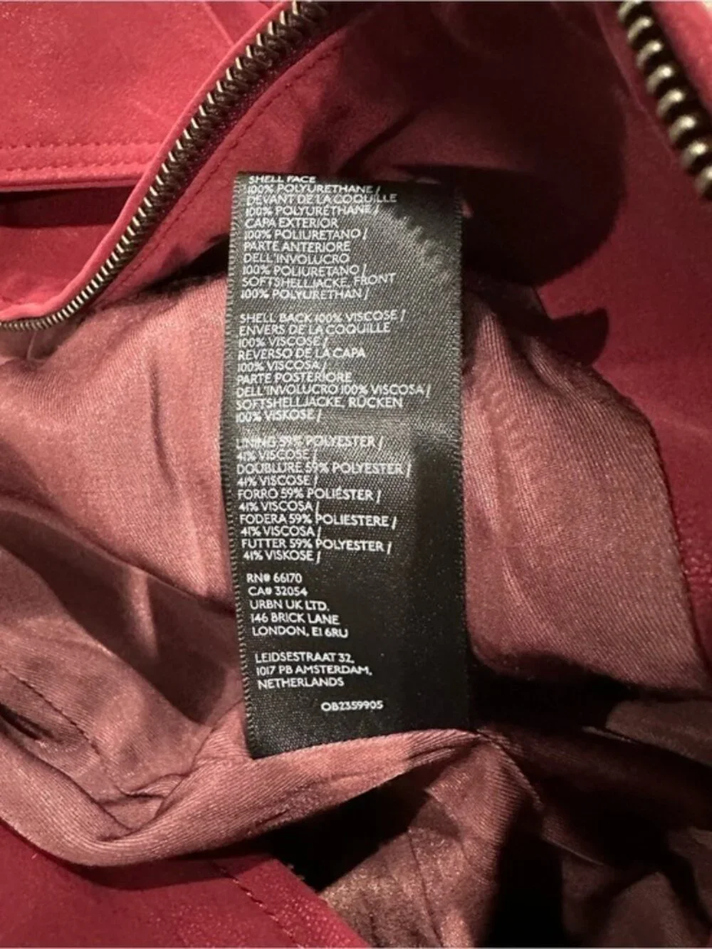 Free People We The Free Burgundy River Vegan Suede Jacket Women’s Large